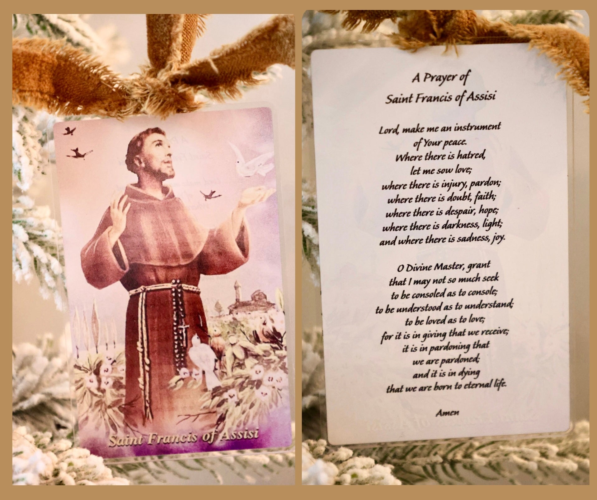 Saint Francis of Assisi Vintage Acrylic Holy Card