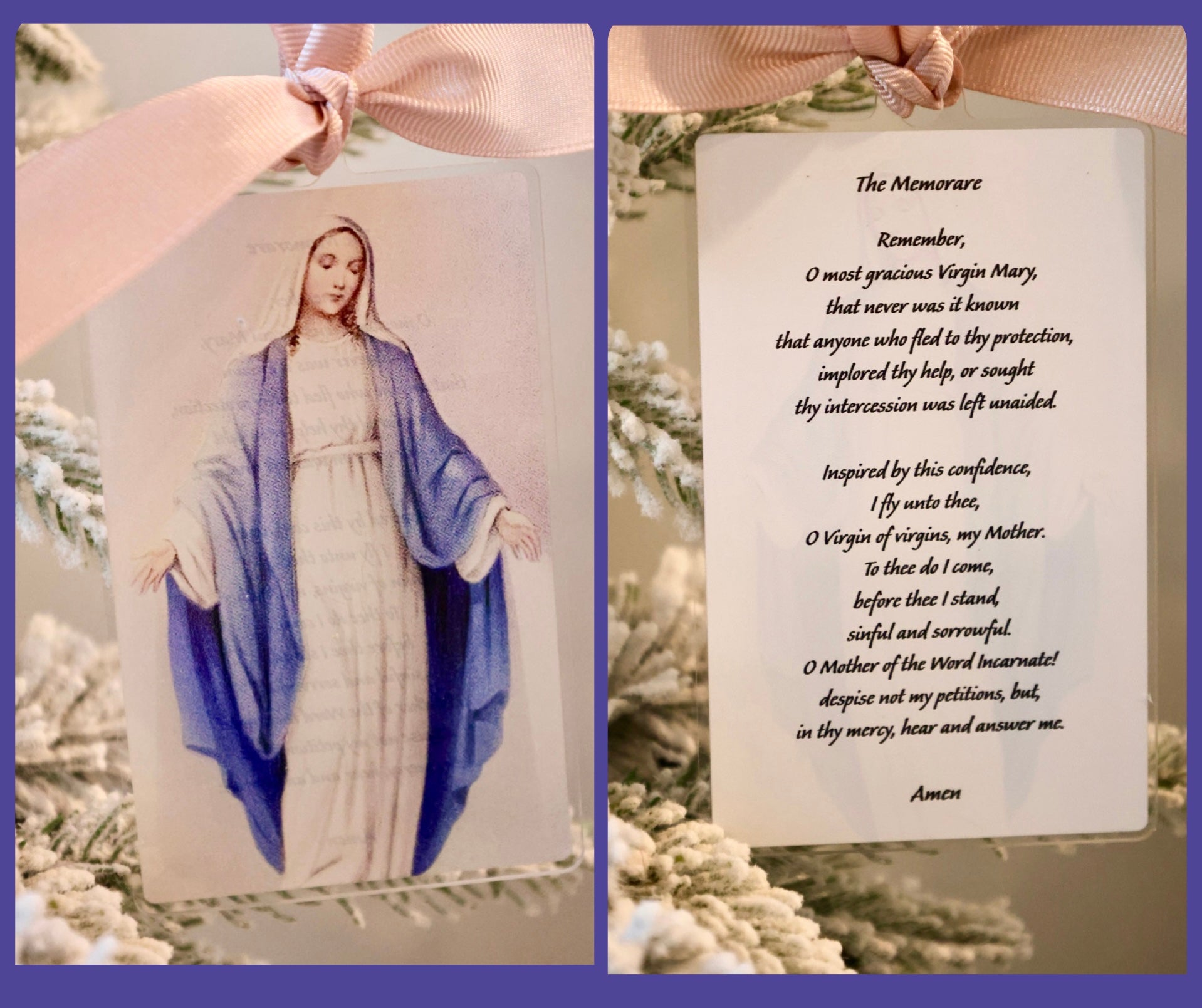 The Memorare Vintage Acrylic Holy Card