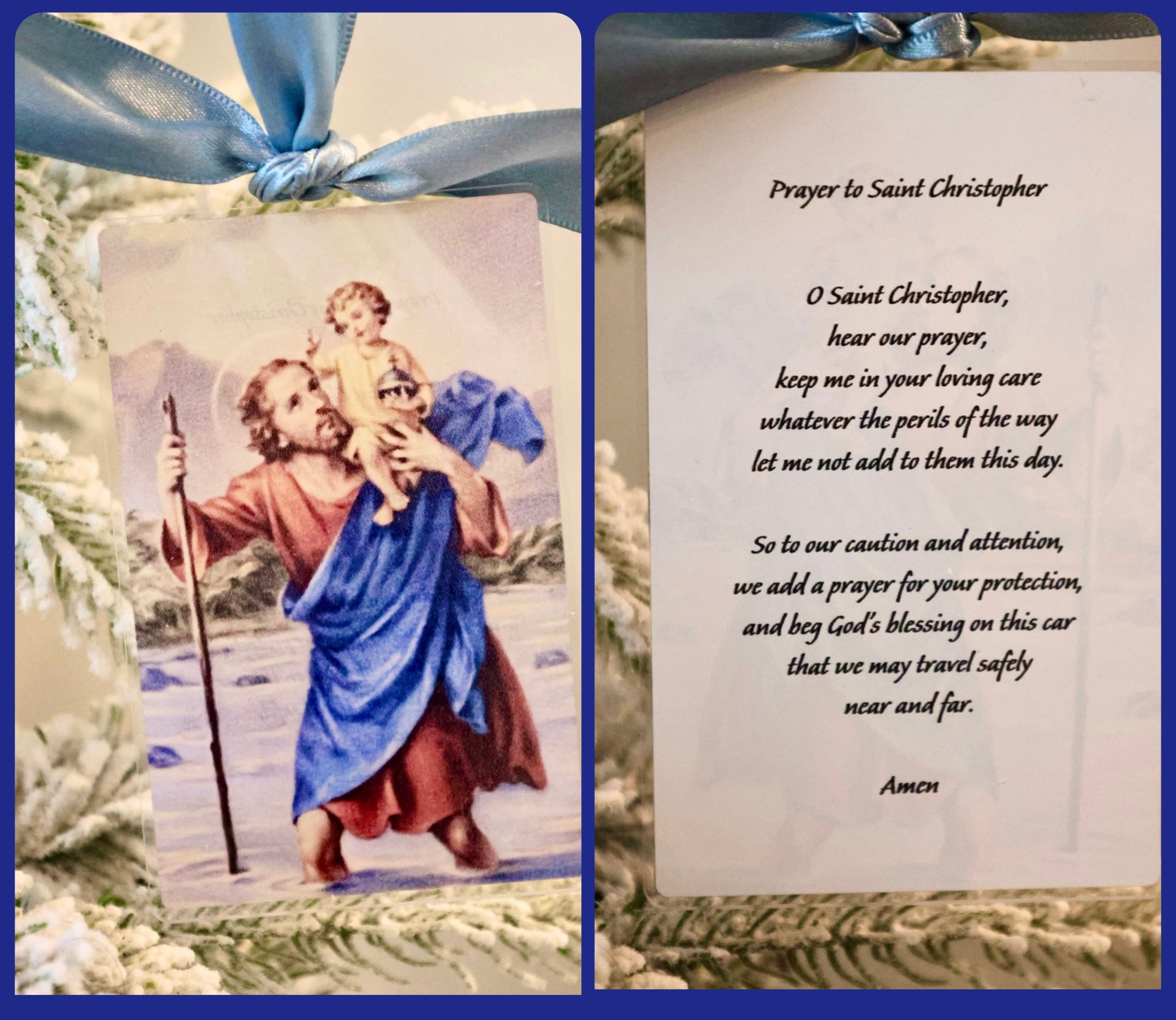 Saint Christopher Vintage Acrylic Holy Card