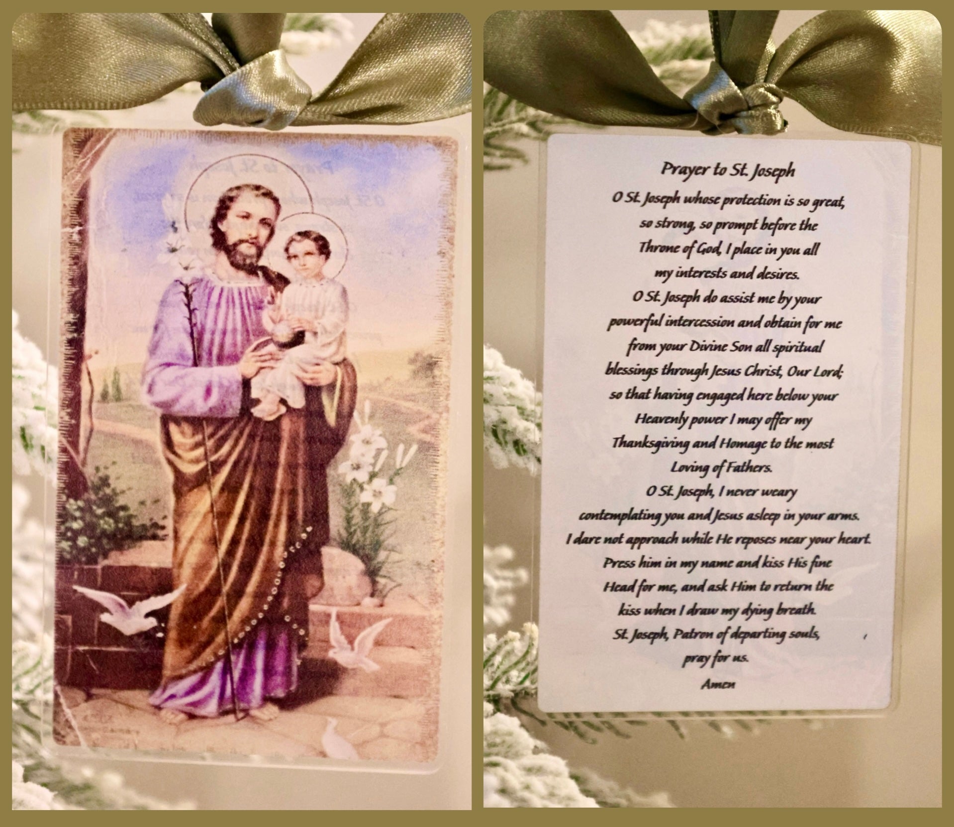 Saint Joseph Vintage Acrylic Holy Card