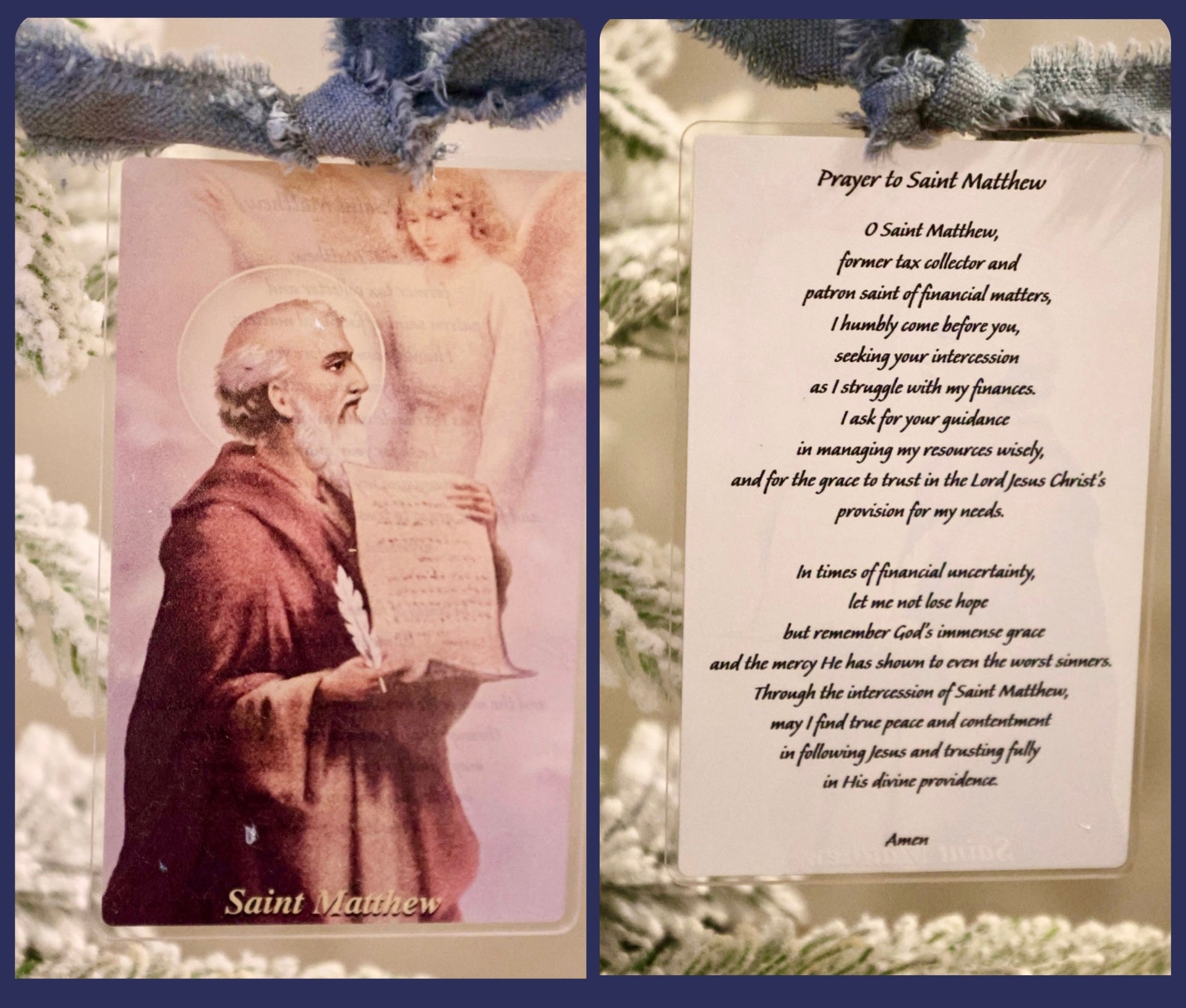 Saint Matthew Vintage Acrylic Holy Card