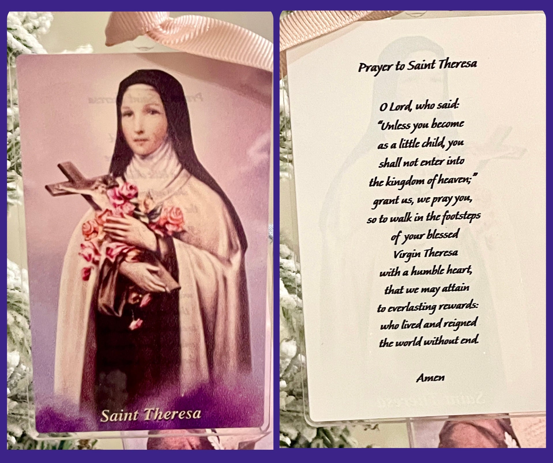 Saint Theresa Vintage Acrylic Holy Card